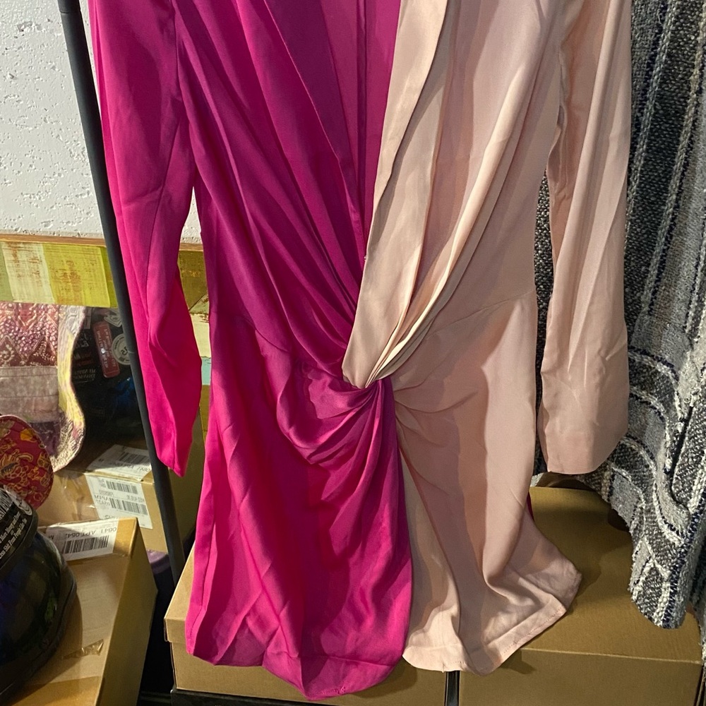 Choosy Two-Tone Long Sleeve Dress